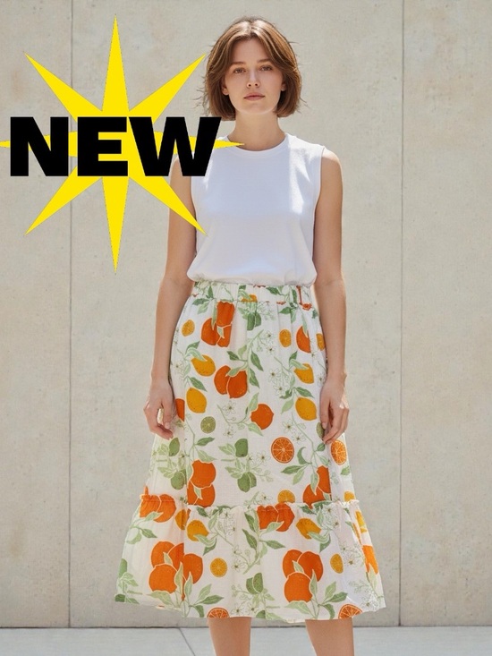 Rachel Zoe Dresses & Skirts - NWT Rachel Zoe 🍊 Orange citrus ruffle skirt elastic waist size large new